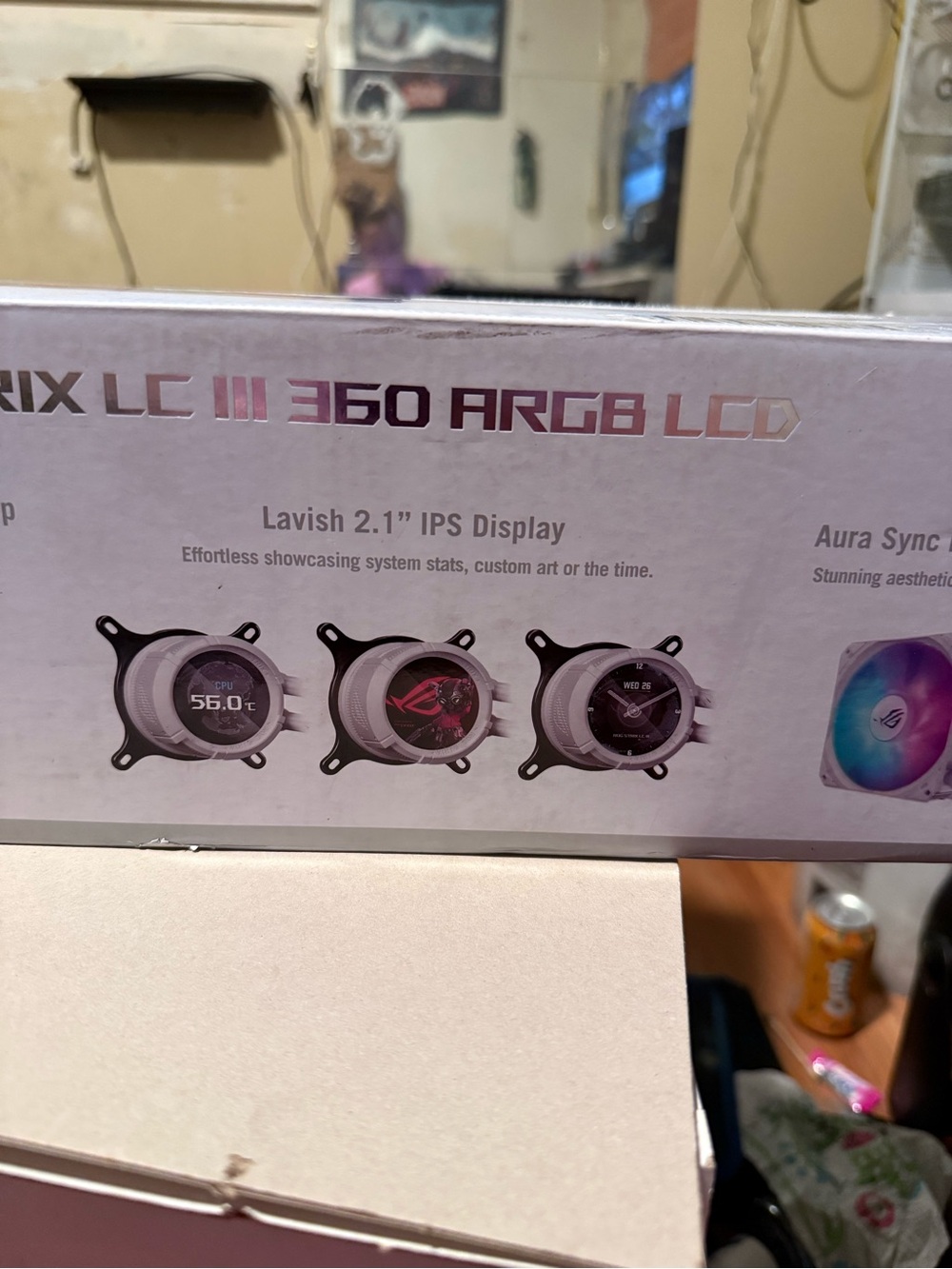 ASUS ROG RGB LCD Cooling Pump Cover Display - White and Black Accents